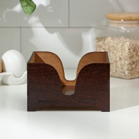 Салфетница деревянная &laquo;Мокко&raquo;, без гравировки, с салфетками, цвет шоколадный