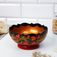 Салатник, резной, 15-16&times;7 см, хохлома