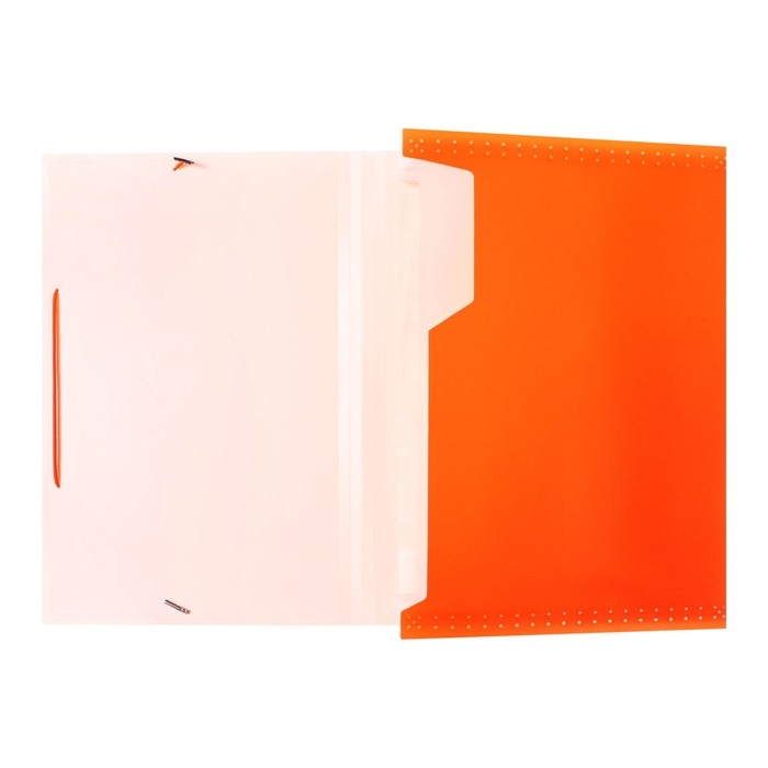 Папка картотека А4, Calligrata "Неон", 13 отделений, пластиковая, 700 мкм, оранжевая, резинка в цвет