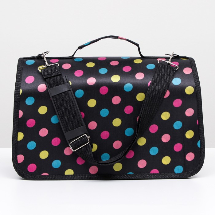 Сумка - переноска для животных Сумка - переноска для животных "Горошек", чёрная, размер S, 37,5 х 17 х 22 см