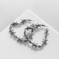 Серьги металл &laquo;Проволока&raquo; колючая, цвет серебро