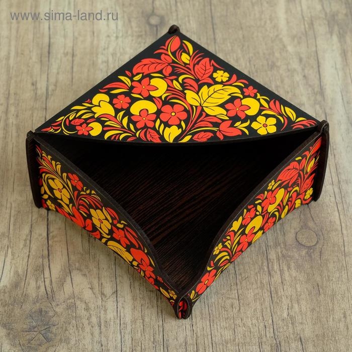 Салфетница деревянная Салфетница деревянная "Хохлома чёрная", цветная