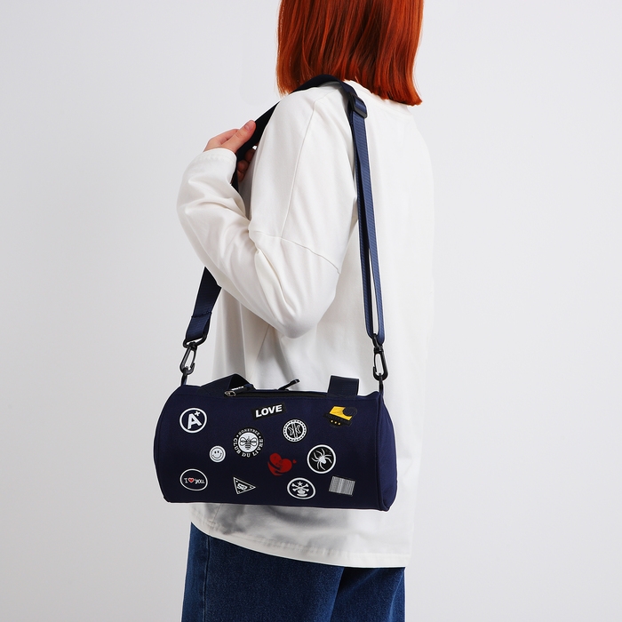 Сумка молодёжная на молнии, цвет синий Сумка молодёжная на молнии, цвет синий