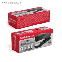 Степлер ErichKrause Quadro Half-strip, № 24/6, до 30 листов, антистеплер, чёрный