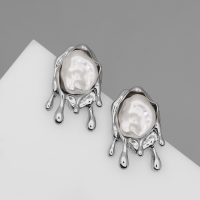 Серьги с жемчугом &laquo;Эксклюзив&raquo; таяние, цвет серебро