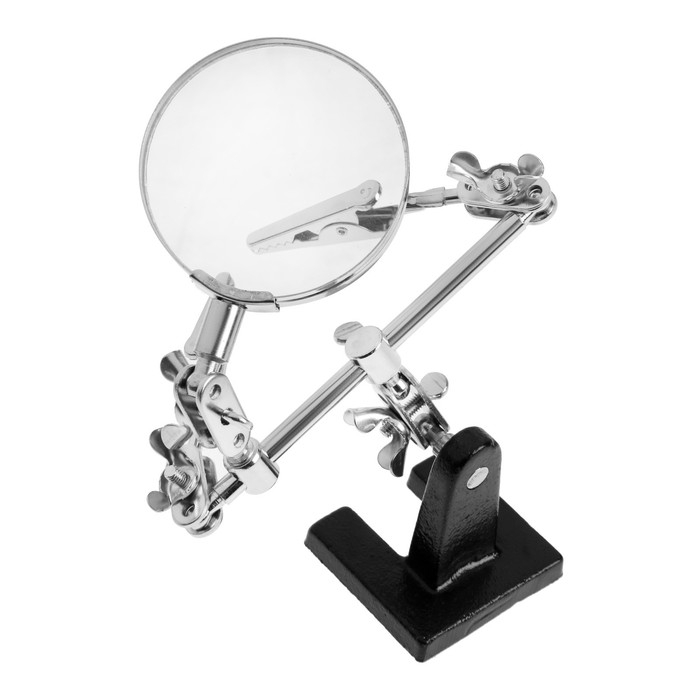 Держатель прецизионный с зажимами и лупой DEKO HT18, 60 мм, 3х увеличение Держатель прецизионный с зажимами и лупой DEKO HT18, 60 мм, 3х увеличение