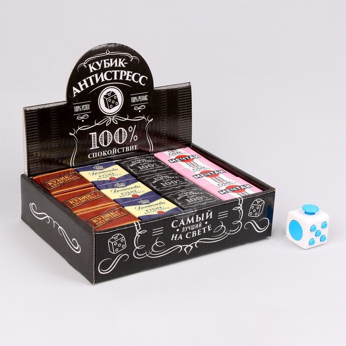 Фиджет кубик антистресс &laquo;100% спокойствие&raquo;, МИКС, в шоубоксе
