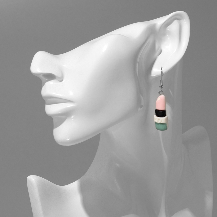 Серьги ассорти &laquo;Радость&raquo; помада, цветные в серебре