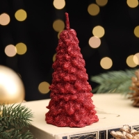 Свеча новогодняя "Ёлка" 10х5см, красная