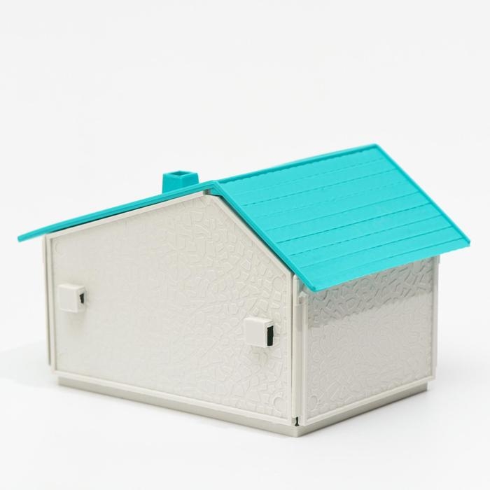 Домик для грызунов сборный Домик для грызунов сборный "Нора" 9 х 13 х 10, белый с бирюзовой крышей