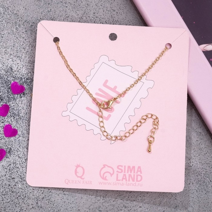 Кулон &laquo;Сердце&raquo; иллюзия, цветной в золоте, 47 см