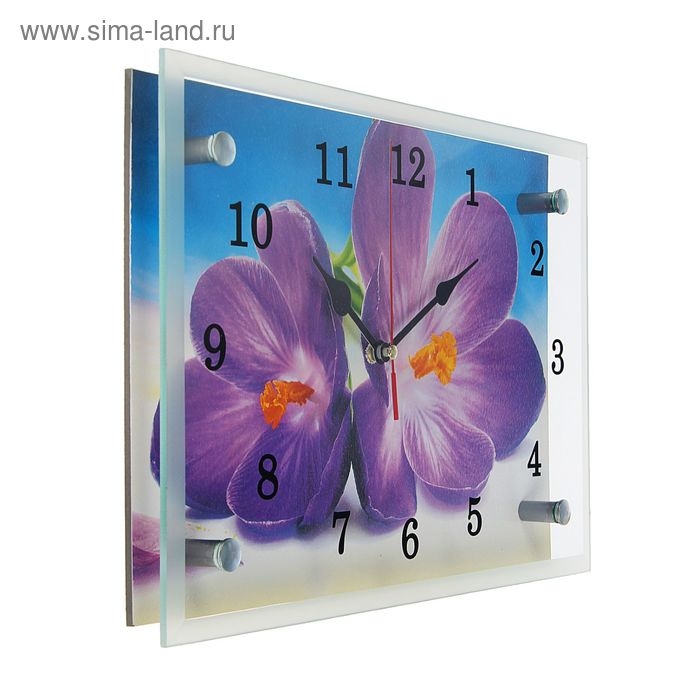 Часы-картина настенные, серия: Цветы, "Сиреневые цветы", 20х30 см