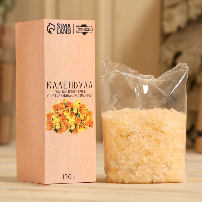 Соль для бани и ванны с экстрактом календулы 150 г Добропаровъ Соль для бани и ванны с экстрактом календулы 150 г Добропаровъ