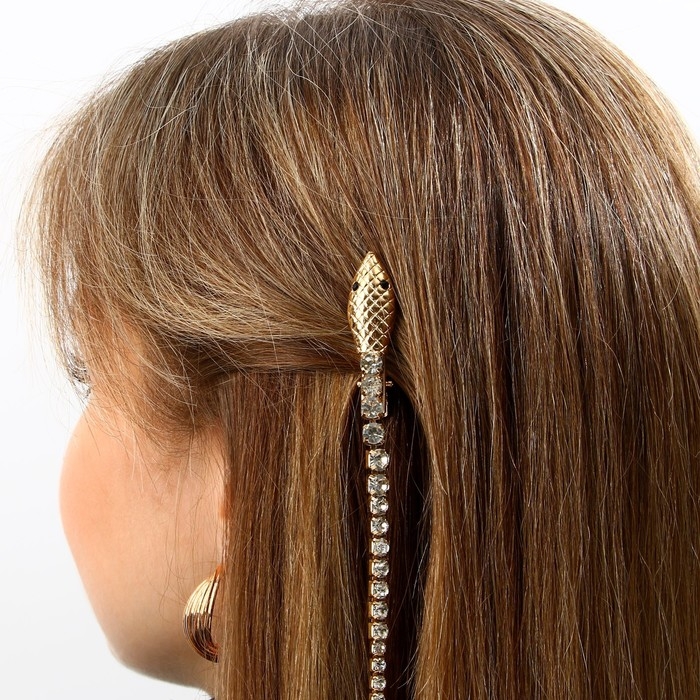 Заколка прядь со стразами новогодняя &laquo;You are s diamond&raquo;, на Новый год, длина 50 см