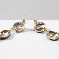 Серьги висячие со стразами &laquo;Драгоценность&raquo; капли, цвет изумрудный в золоте, 9,5 см