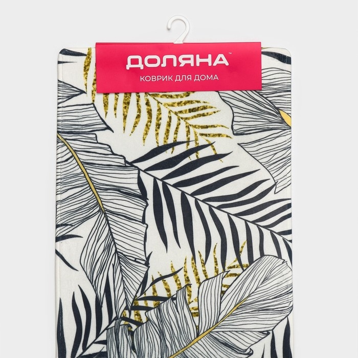 Коврик для ванной и туалета Доляна &laquo;Листья&raquo;, 45&times;120 см