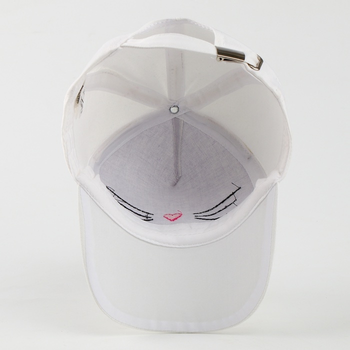 Кепка детская для девочки Кепка детская для девочки "Котик", с ушками, цвет белый р-р 52-54 5-7 лет