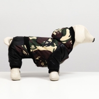 Комбинезон "Камуфляж" на меховом подкладе, размер L (ДС 35, ОШ 35, ОГ 45 см), чёрный/зелён Комбинезон "Камуфляж" на меховом подкладе, размер L (ДС 35, ОШ 35, ОГ 45 см), чёрный/зелён