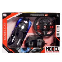 Машина радиоуправляемая &laquo;Купе&raquo;, в комплекте педали и руль, работает от батареек, цвет синий