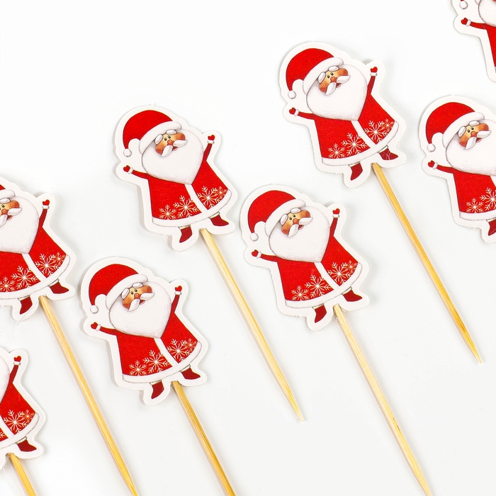Новогодние шпажки &laquo;Дедушка Мороз&raquo;, на новый год, набор 12 шт.