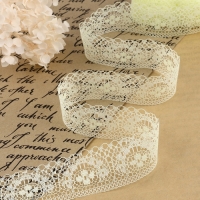 Кружево капроновое, 40 мм &times; 10 &plusmn; 1 м, цвет ванильный