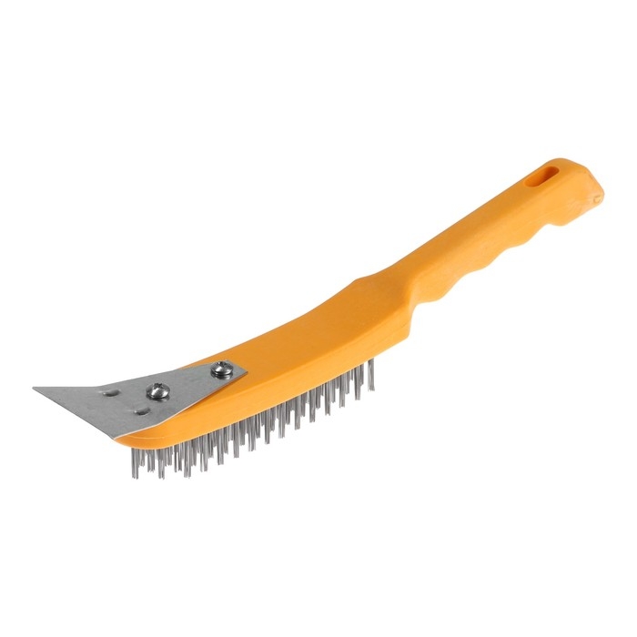 Щетка металлическая ручная ТУНДРА, со шпателем, пластиковая рукоятка, 5-рядная Щетка металлическая ручная ТУНДРА, со шпателем, пластиковая рукоятка, 5-рядная