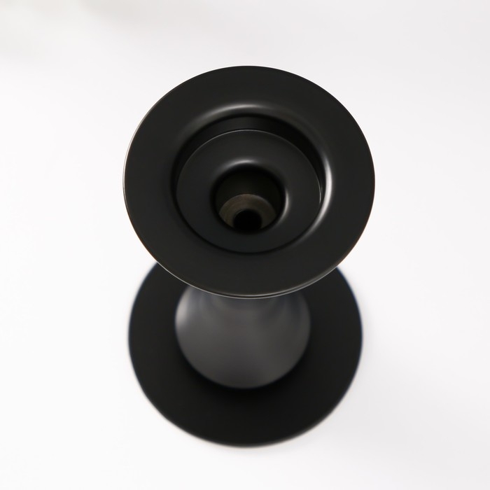 Подсвечник металл на 1 свечу d=до 5 см "Эмиль" черный 9х9х16,5 см