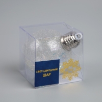 Елочный шар &laquo;Морозный узор&raquo; d=8 cм, 1 LED, LR44x3 (в комплекте), свечение тёплое белое