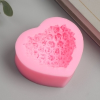 Молд силикон "Сердце из роз" 3х7,3х6,7 см