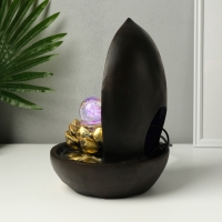 Фонтан настольный от сети, подсветка "Ганеша в арке у лотоса" 22х22х31 см