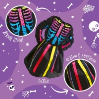 Карнавальный набор &laquo;Радужный скелетик&raquo;, платье и ободок, р. S