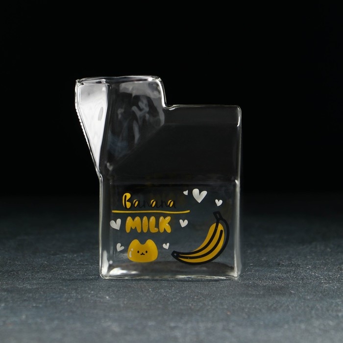 Молочник стеклянный &laquo;Пакет&raquo;, 400 мл, 7&times;9&times;9,5 см