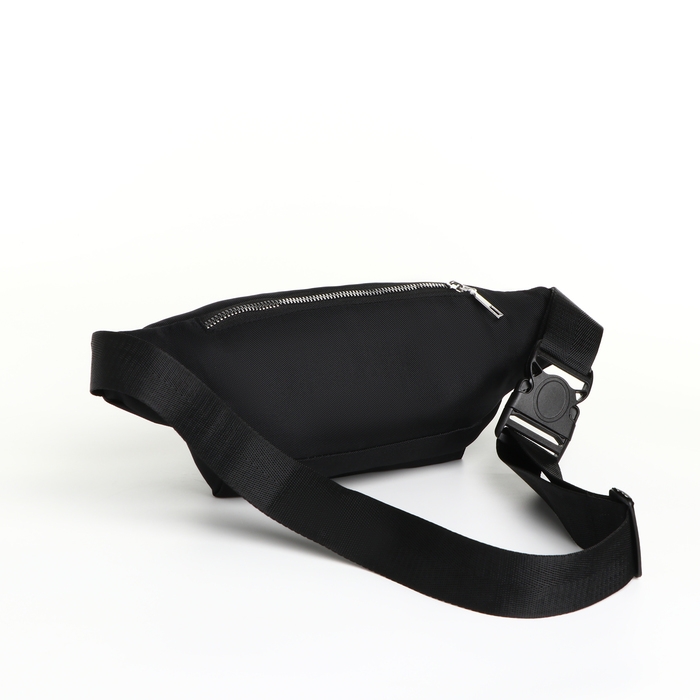 Поясная сумка на молнии, 2 наружных кармана, цвет чёрный Поясная сумка на молнии, 2 наружных кармана, цвет чёрный