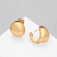 Серьги металл &laquo;Аккорд&raquo; полусфера, глянец, цвет золото