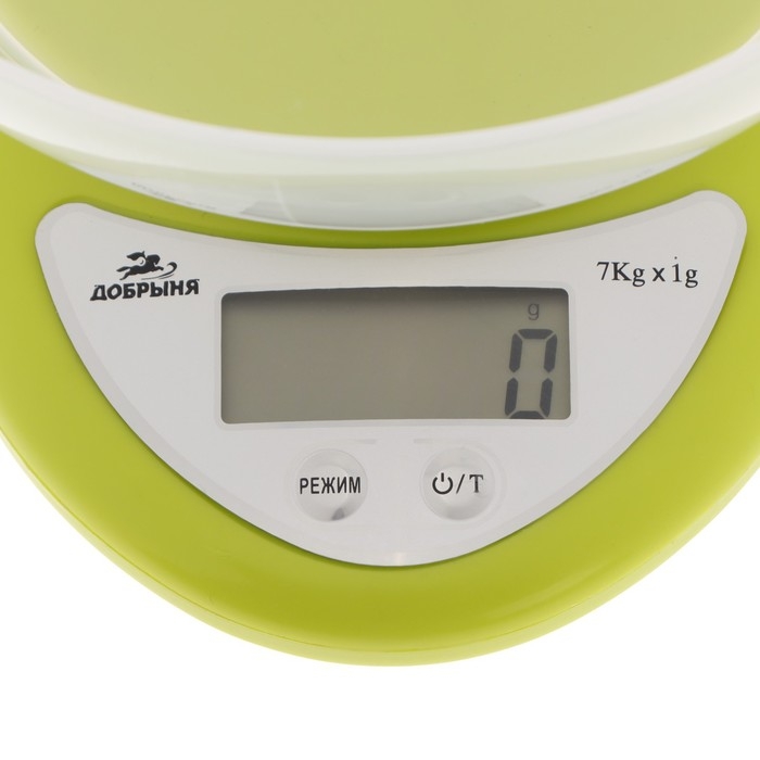 Весы кухонные Весы кухонные "Добрыня" DO-3008, электронные, до 7 кг, салатовые