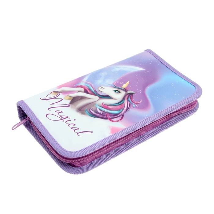 Пенал 1 секция 115 х 205 х 30 мм, Calligrata Пенал 1 секция 115 х 205 х 30 мм, Calligrata "Магическая единорожка", ламинированный картон