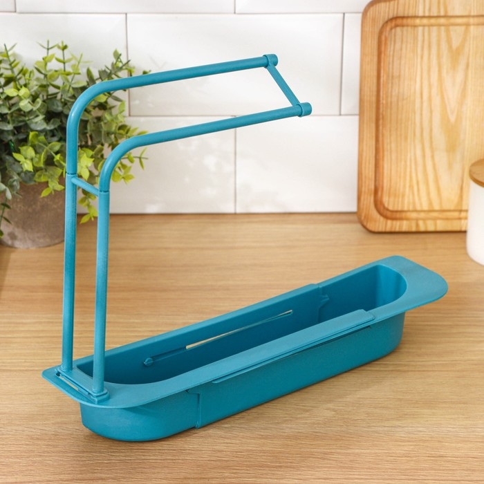 Держатель на раковину для кухонных мелочей Доляна, 36(49,5)&times;9&times;26 см, цвет МИКС