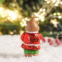 Елочное украшение "Медведь с мёдом" 12 см, микс