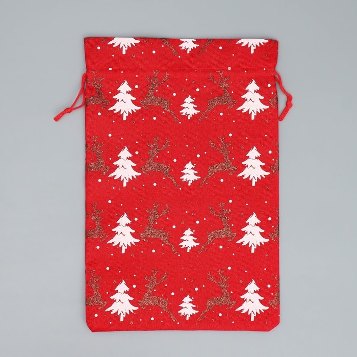 Мешочек подарочный холща «Снежный лес», ёлки, 20 х 30 см +/- 1.5 см, Новый год Мешочек подарочный холща «Снежный лес», ёлки, 20 х 30 см +/- 1.5 см, Новый год