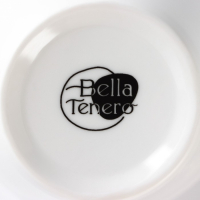 Банки для хранения сыпучих продуктов с ложками на бамбуковой подставке BellaTenero, 7 предметов: 3 банки 150 мл, 3 ложки, фарфоровая, цвет белый