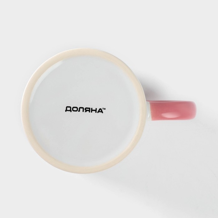 Кружка керамическая Доляна Twist, 350 мл, 12&times;8&times;9,5 см, цвет белый