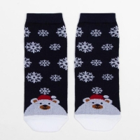 Носки детские «Мишка и снежинки» цвет синий, размер 22-24 Носки детские «Мишка и снежинки» цвет синий, размер 22-24