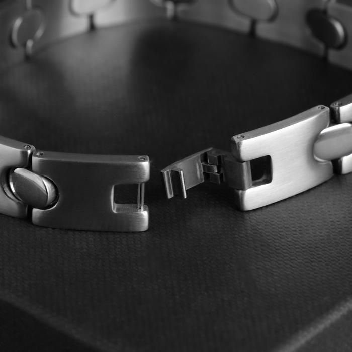 Браслет мужской &laquo;Атлант&raquo; гладкий, цвет серебро, 21,7 см