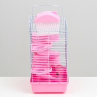 Клетка для мелких грызунов "Пижон", с наполнением, 27 х 21 х 40 см, розовая