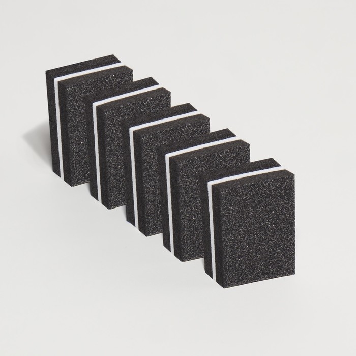 Баф наждачный для ногтей, набор 50 шт, двухсторонний, 3,5 &times; 2,5 см, цвет чёрный