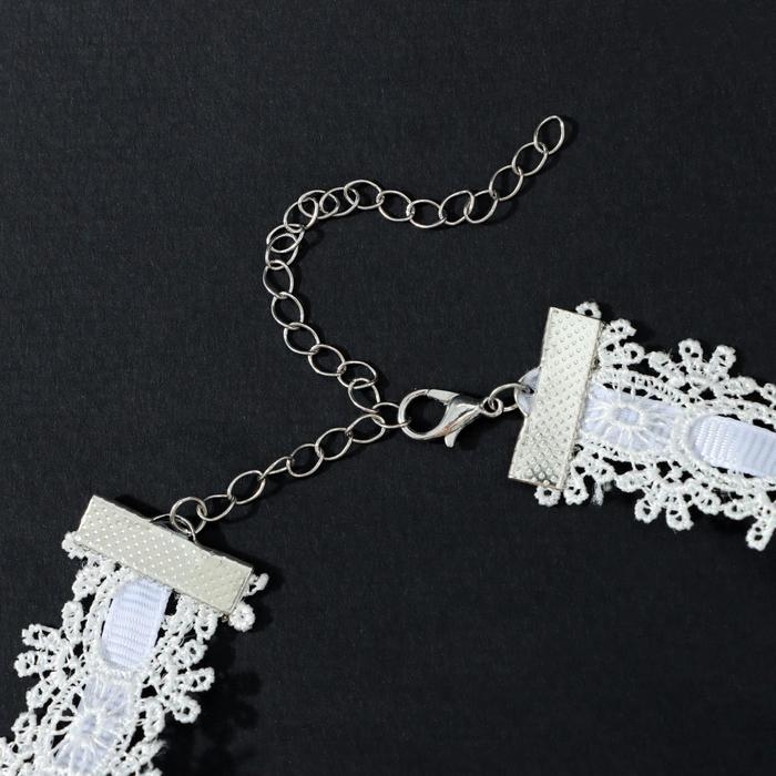 Чокер &laquo;Александрия&raquo; кружево, бусины, цвет белый, L=30 см