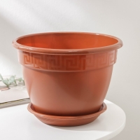 Горшок для цветов с поддоном &laquo;Антик&raquo;, 3,6 л, d=22 см, цвет терракотовый