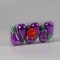 Украшение ёлочное "Баклажан" (набор 6 шт) 9,5х4 см, фиолетовый