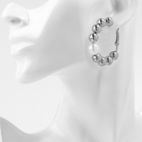 Серьги-кольца &laquo;Окружение&raquo; грозди, цвет серебро, d=5,7