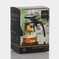 Чайник стеклянный заварочный Magistro &laquo;Мехико&raquo;, 500 мл, с металлическим ситом, пластиковая колба